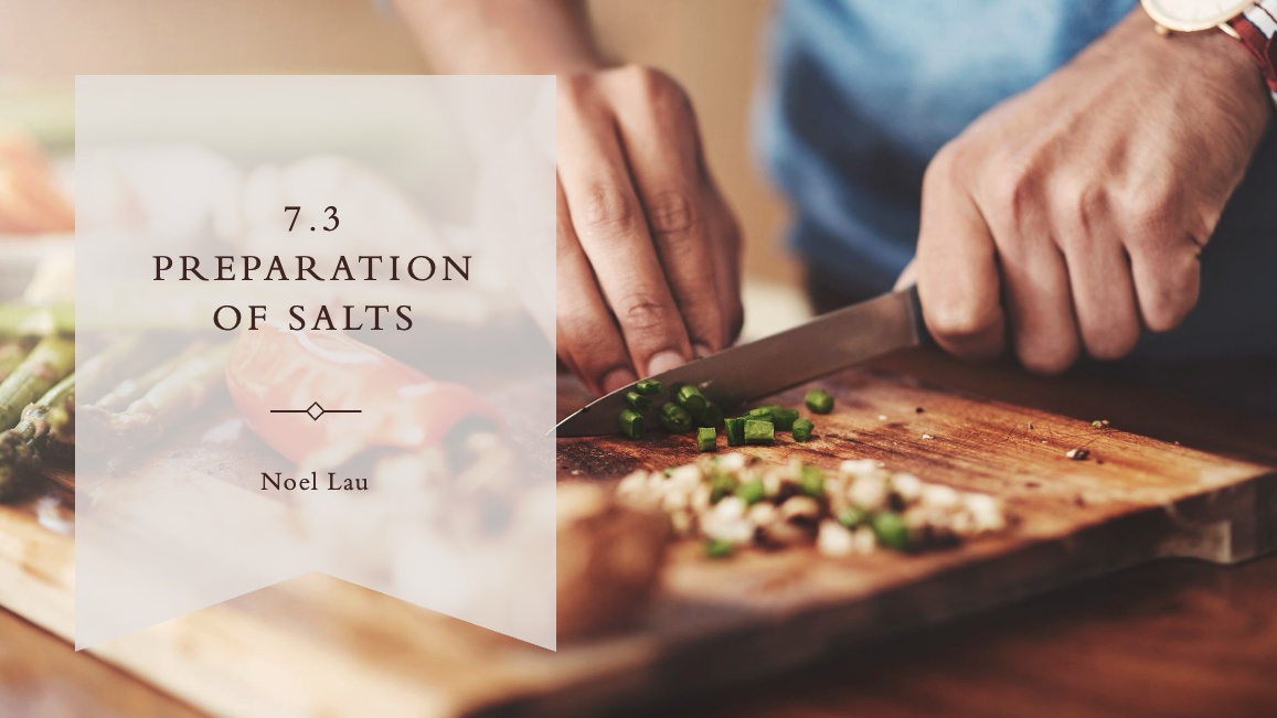 7.3 Preparation of salts