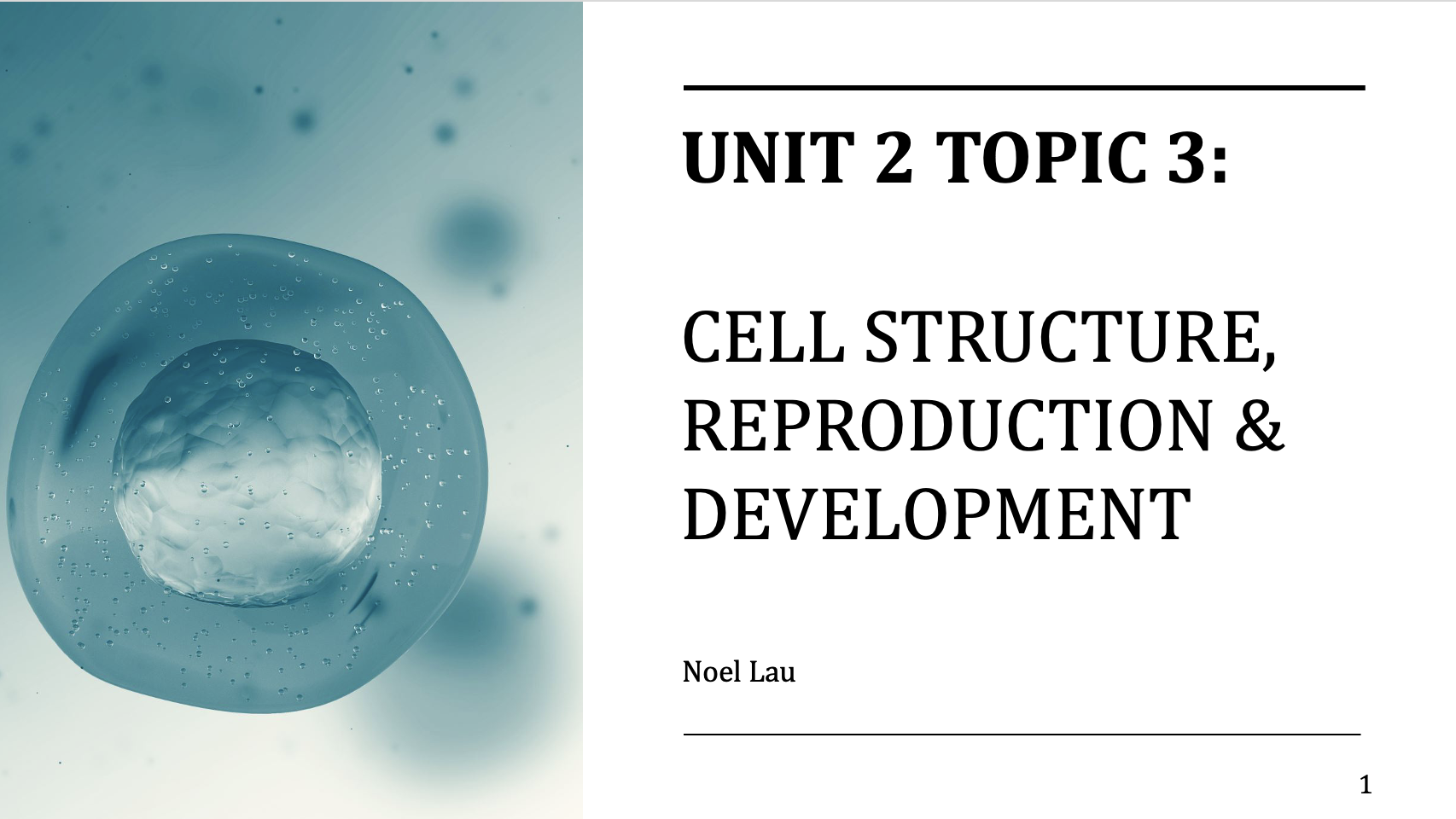 3.0 Cell Structure Reproduction Development